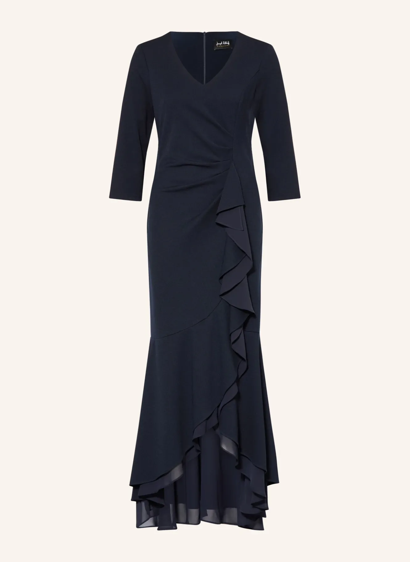 Abendkleid mit 3/4-Arm und Volants