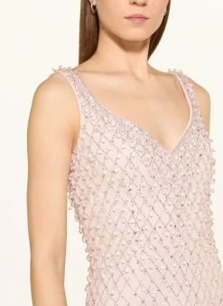 Abendkleid mit Pailletten und Schmuckperlen