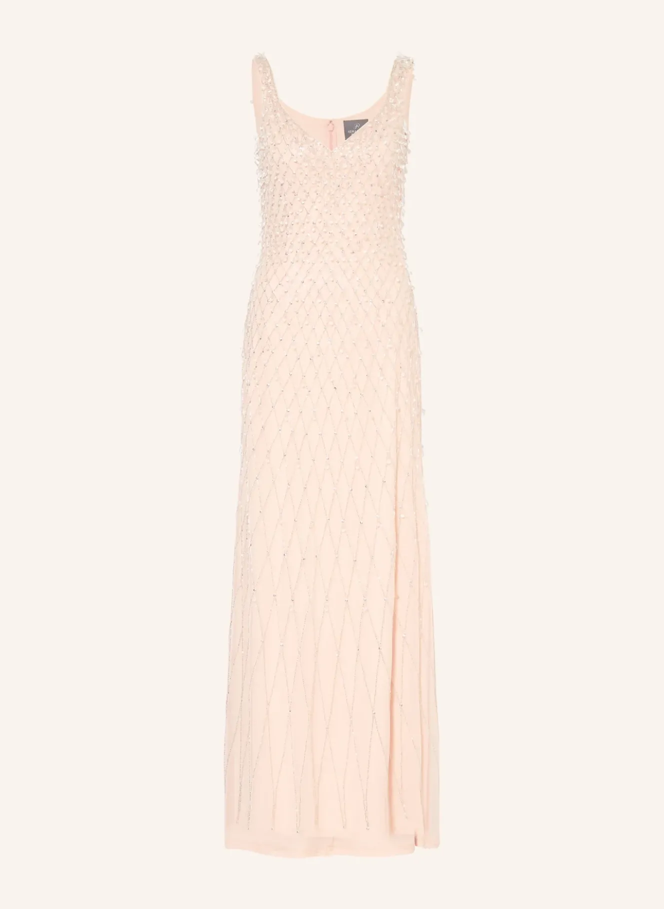 Abendkleid mit Pailletten und Schmuckperlen
