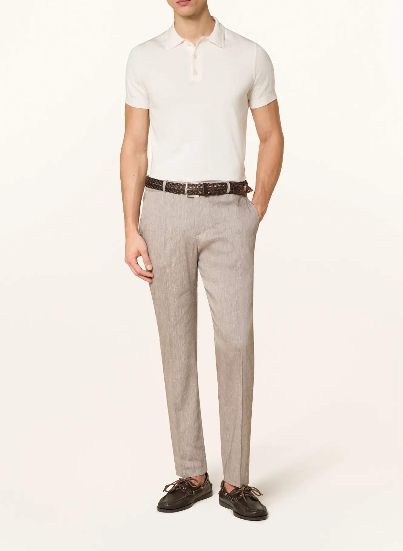 Anzughose Regular Fit mit Leinen