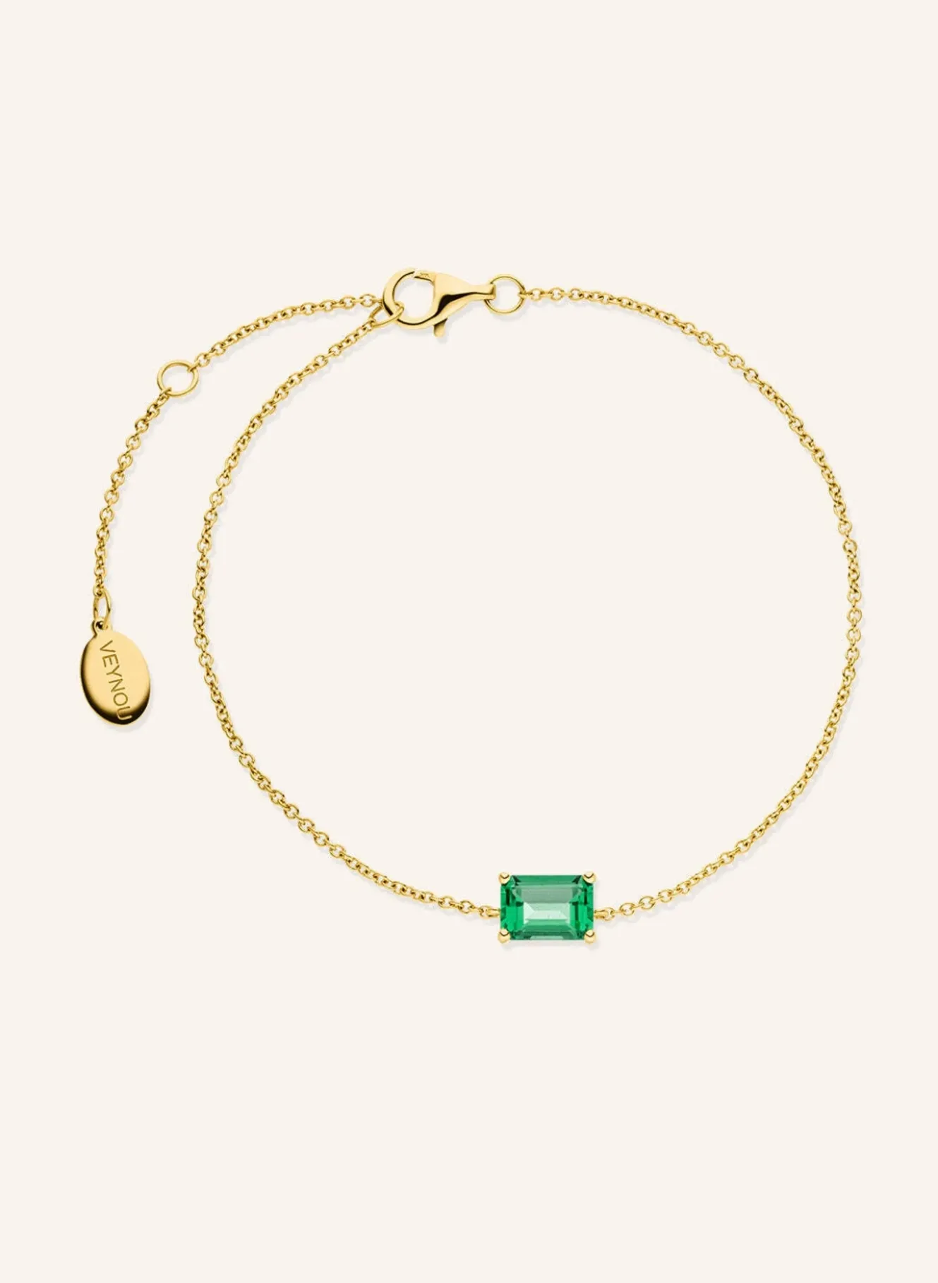 Armband EDEN aus 14 Karat Gelbgold mit Smaragd