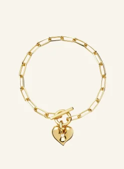 Armbänder MOLTEN HEART T-BAR CHAIN BRACELET by GLAMBOU