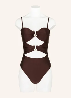 Bandeau-Badeanzug mit Cut-outs