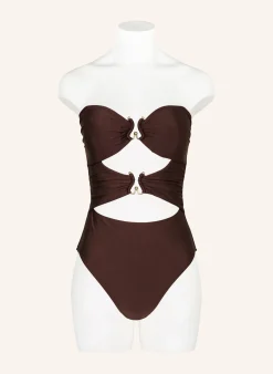 Bandeau-Badeanzug mit Cut-outs