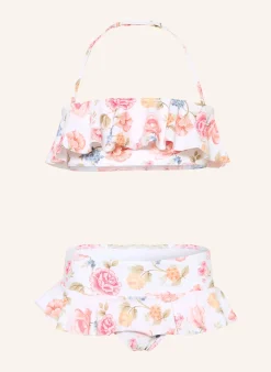 Bandeau-Bikini mit Volants