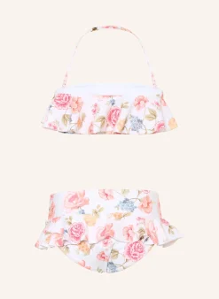 Bandeau-Bikini mit Volants