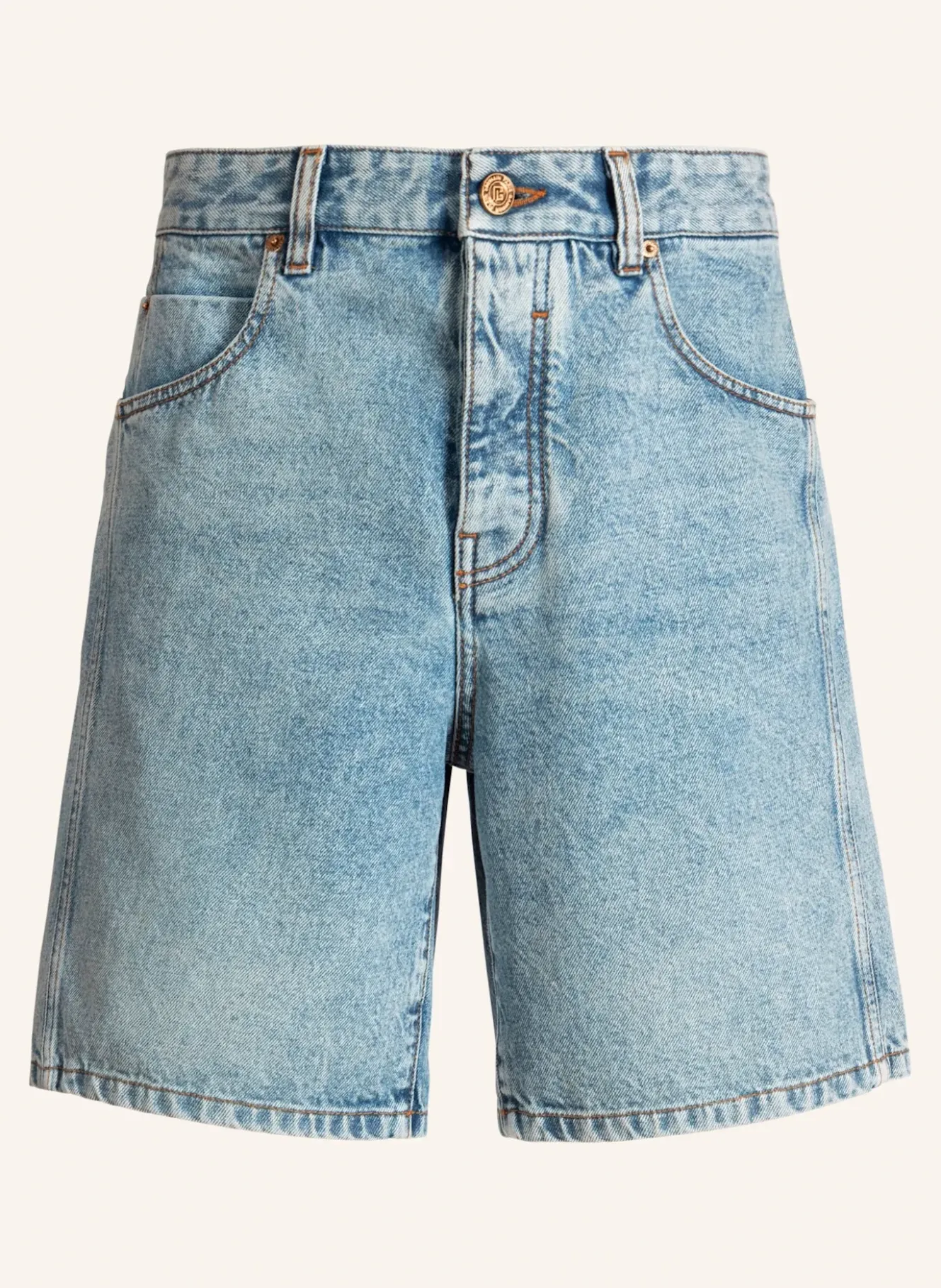 Bermudashorts aus verwaschenem Denim in Light Blue