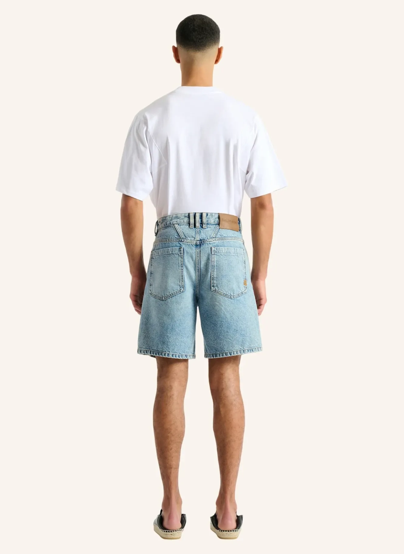 Bermudashorts aus verwaschenem Denim in Light Blue