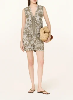 Bluse mit Leinen