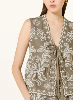 Bluse mit Leinen