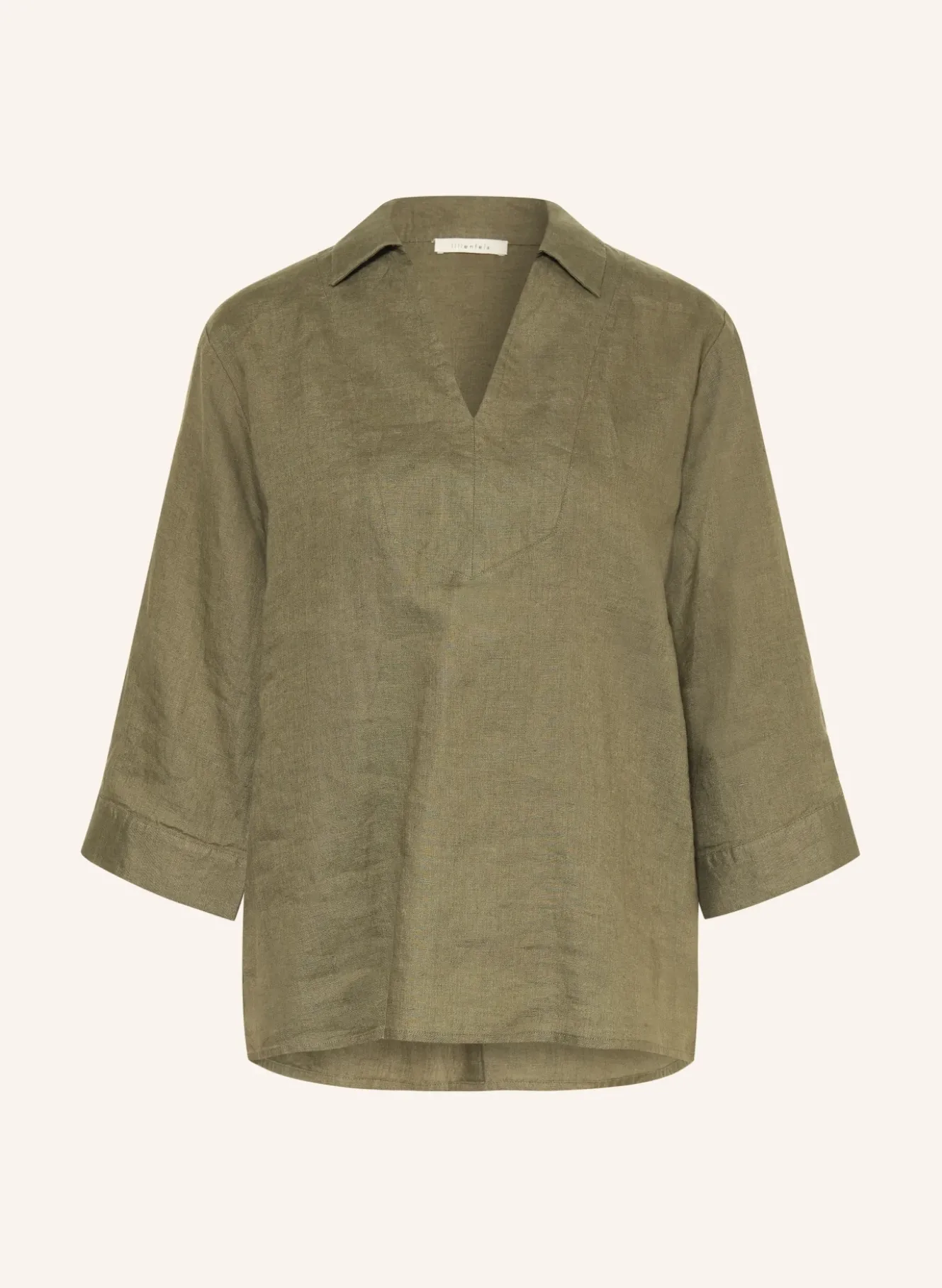 Blusenshirt aus Leinen mit 3/4-Arm