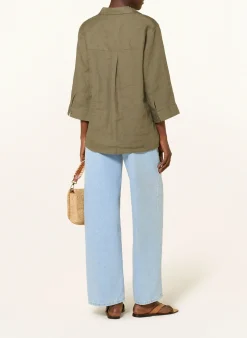 Blusenshirt aus Leinen mit 3/4-Arm