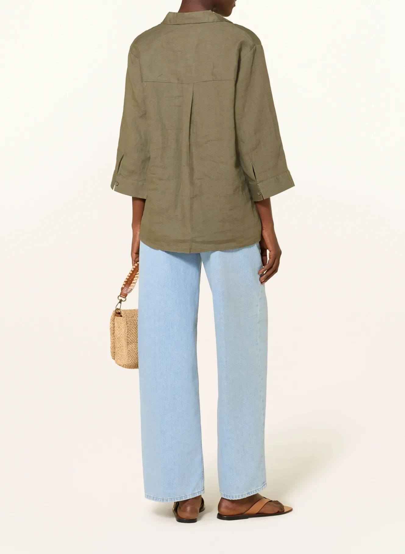 Blusenshirt aus Leinen mit 3/4-Arm