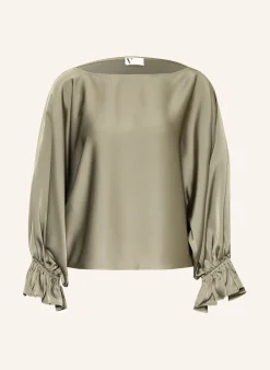 Blusenshirt aus Satin mit Volants