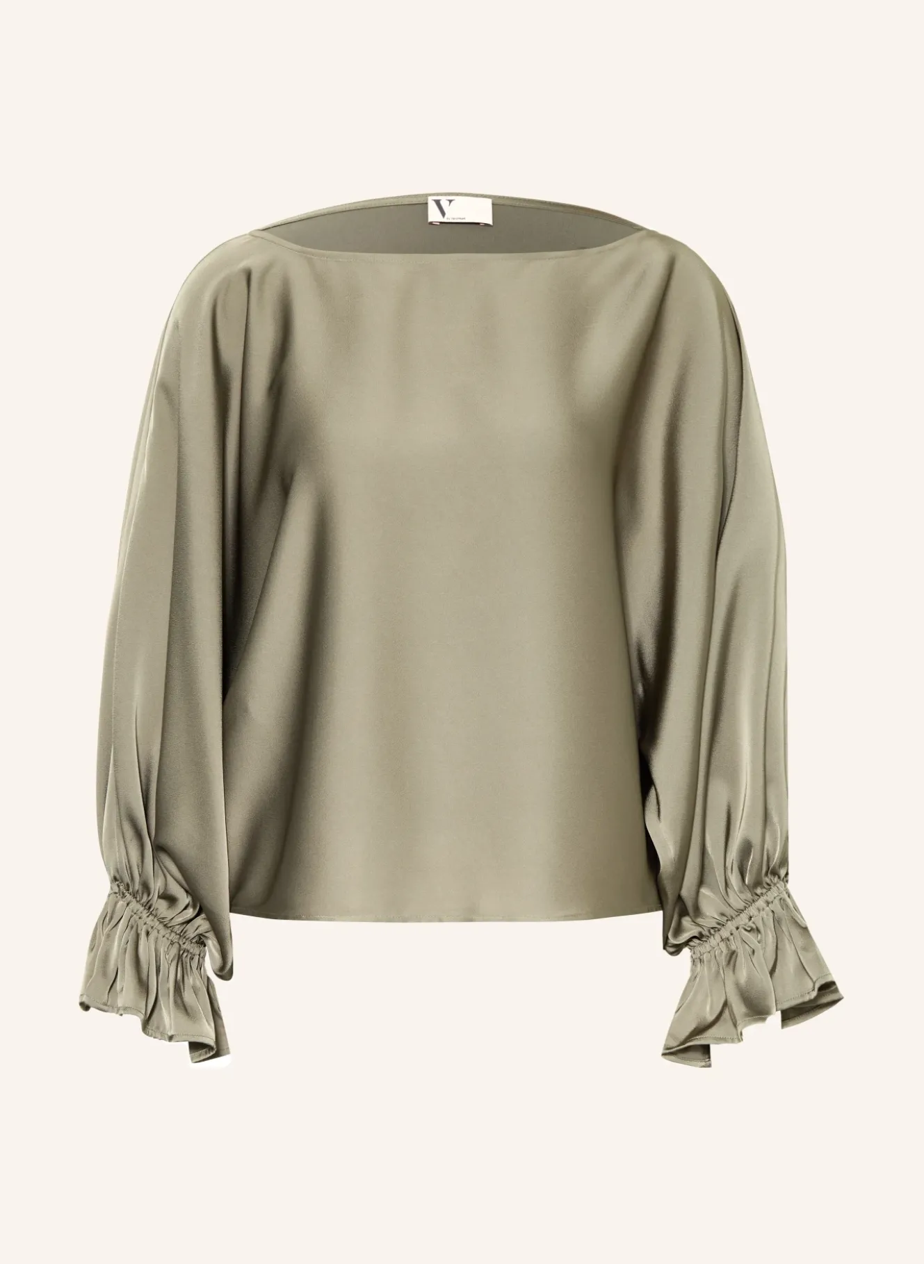 Blusenshirt aus Satin mit Volants