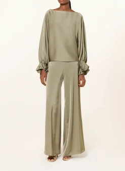Blusenshirt aus Satin mit Volants
