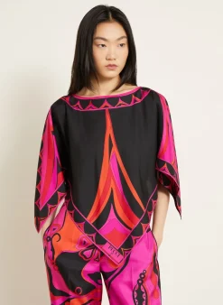 Blusenshirt aus Seide mit 3/4-Arm