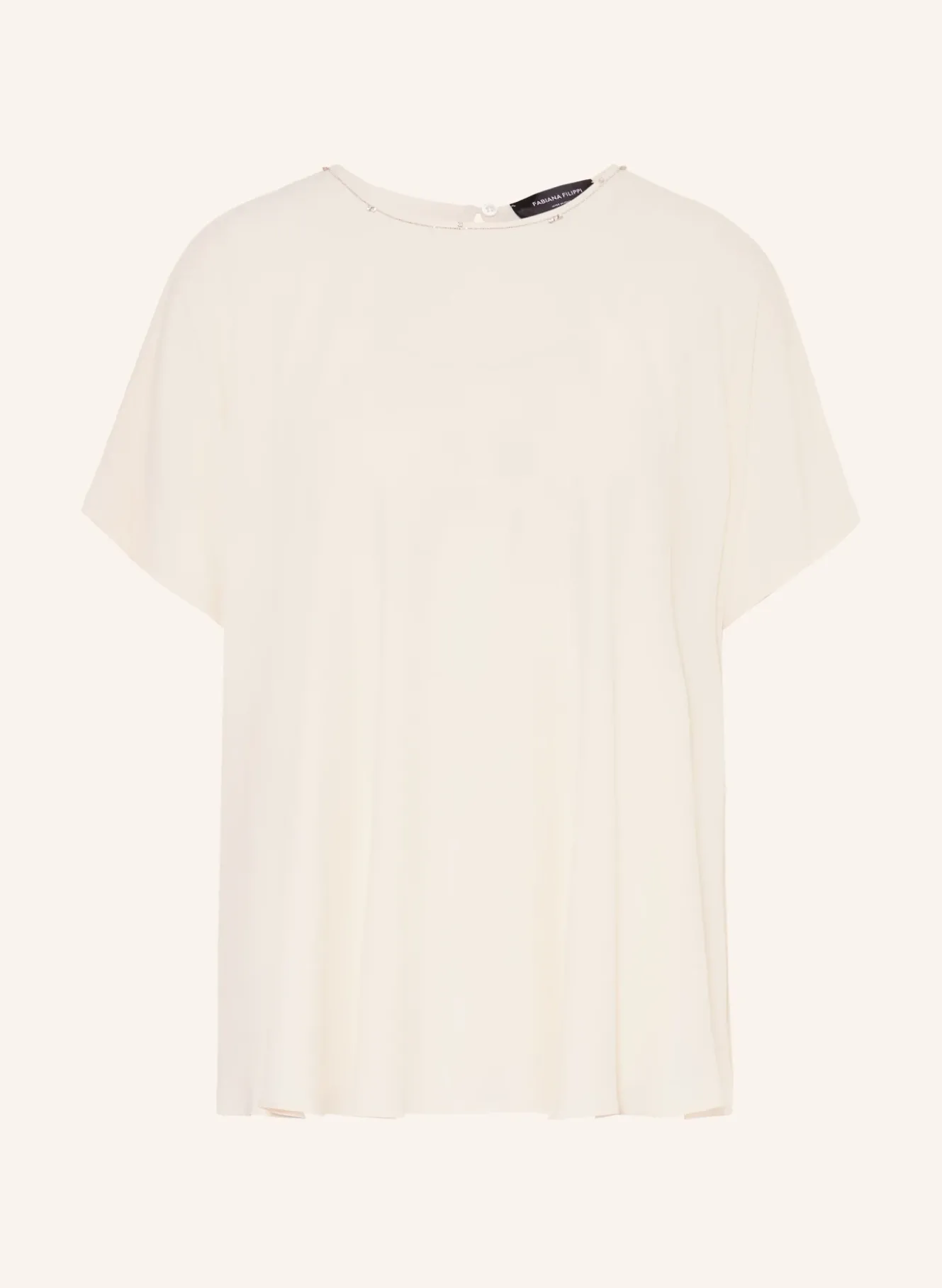 Blusenshirt mit Schmucksteinen und Seide