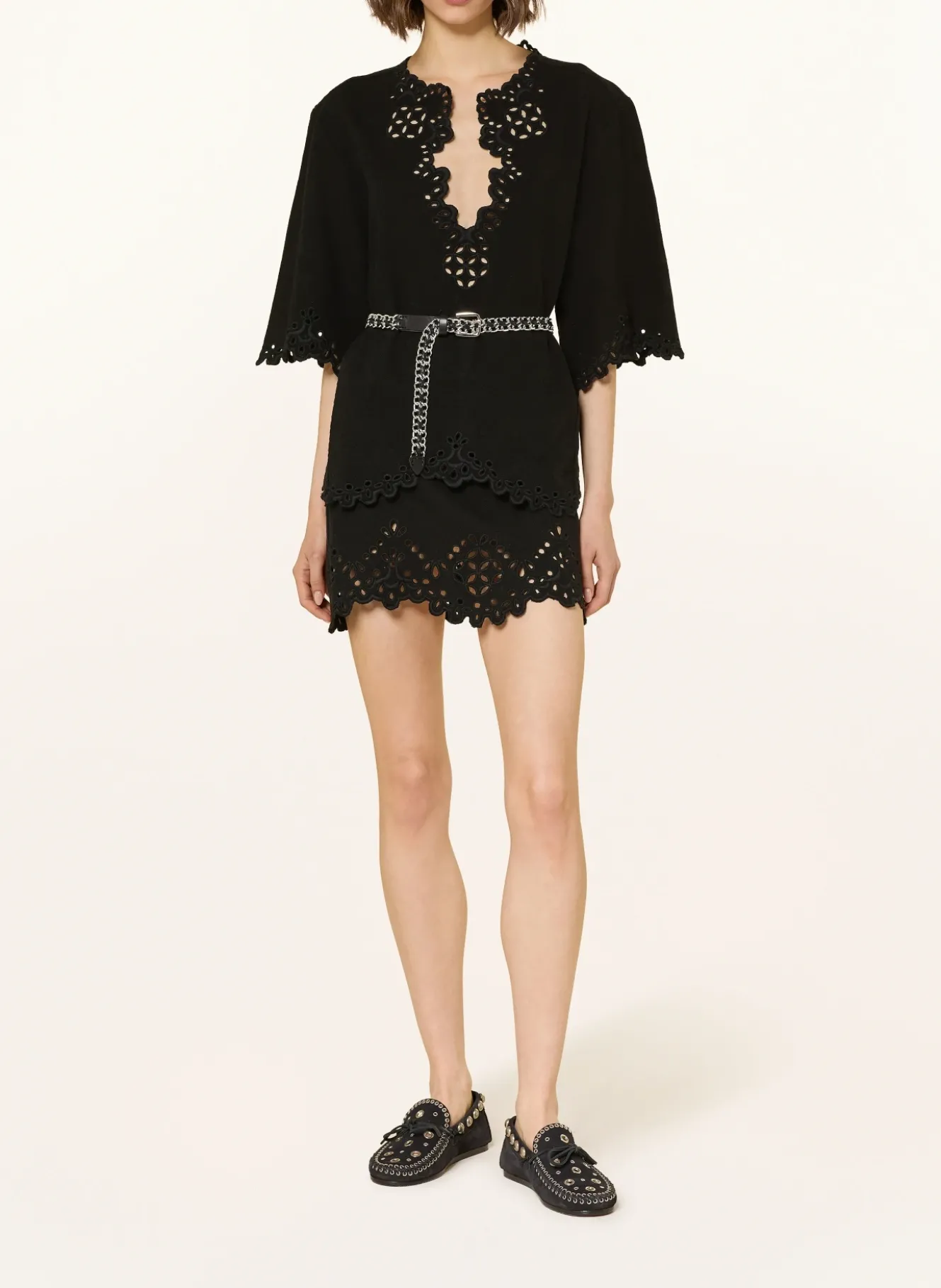 Blusenshirt SHANA mit Lochspitze und 3/4-Arm
