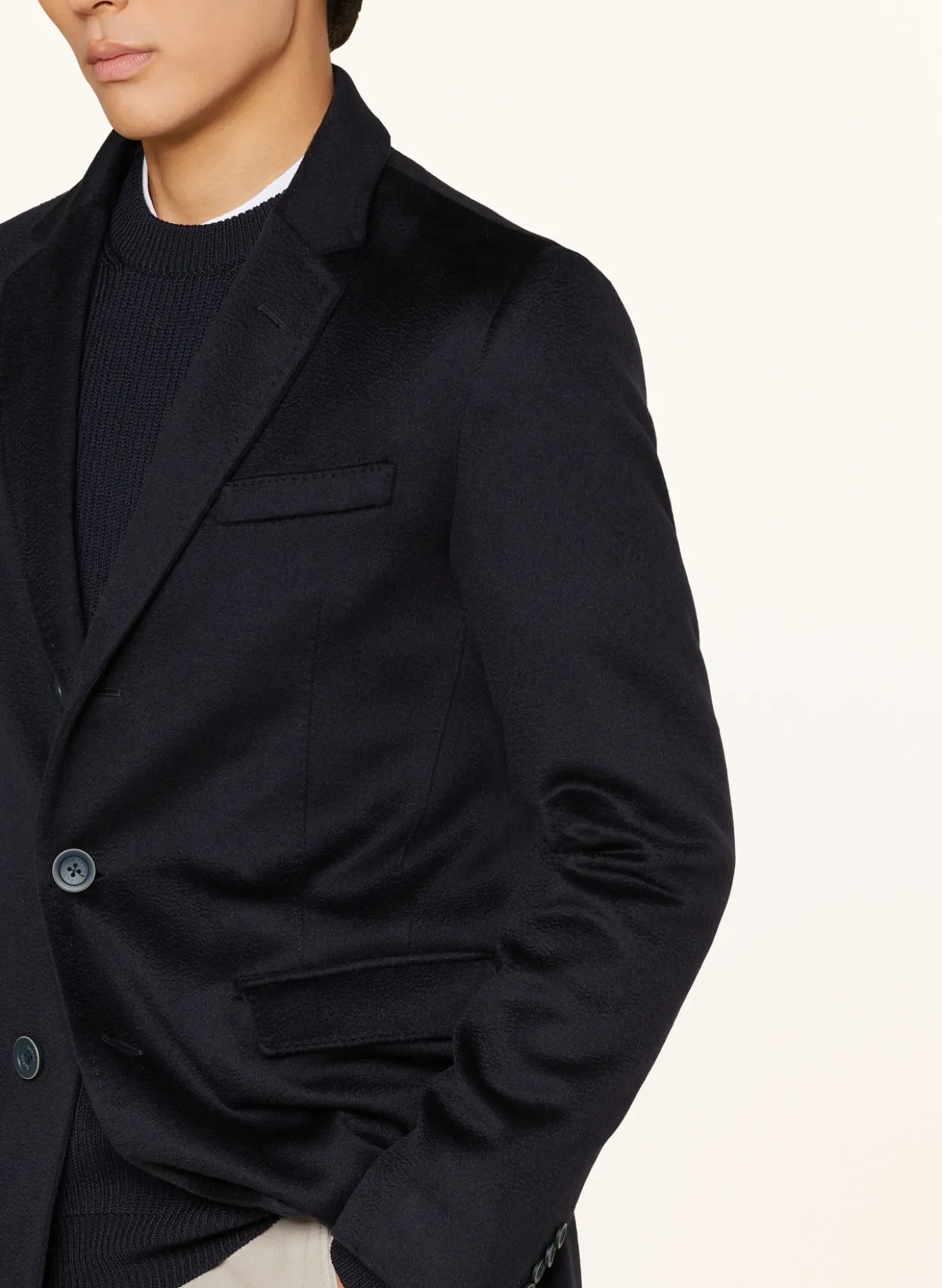 Cashmere-Mantel mit herausnehmbarer Blende