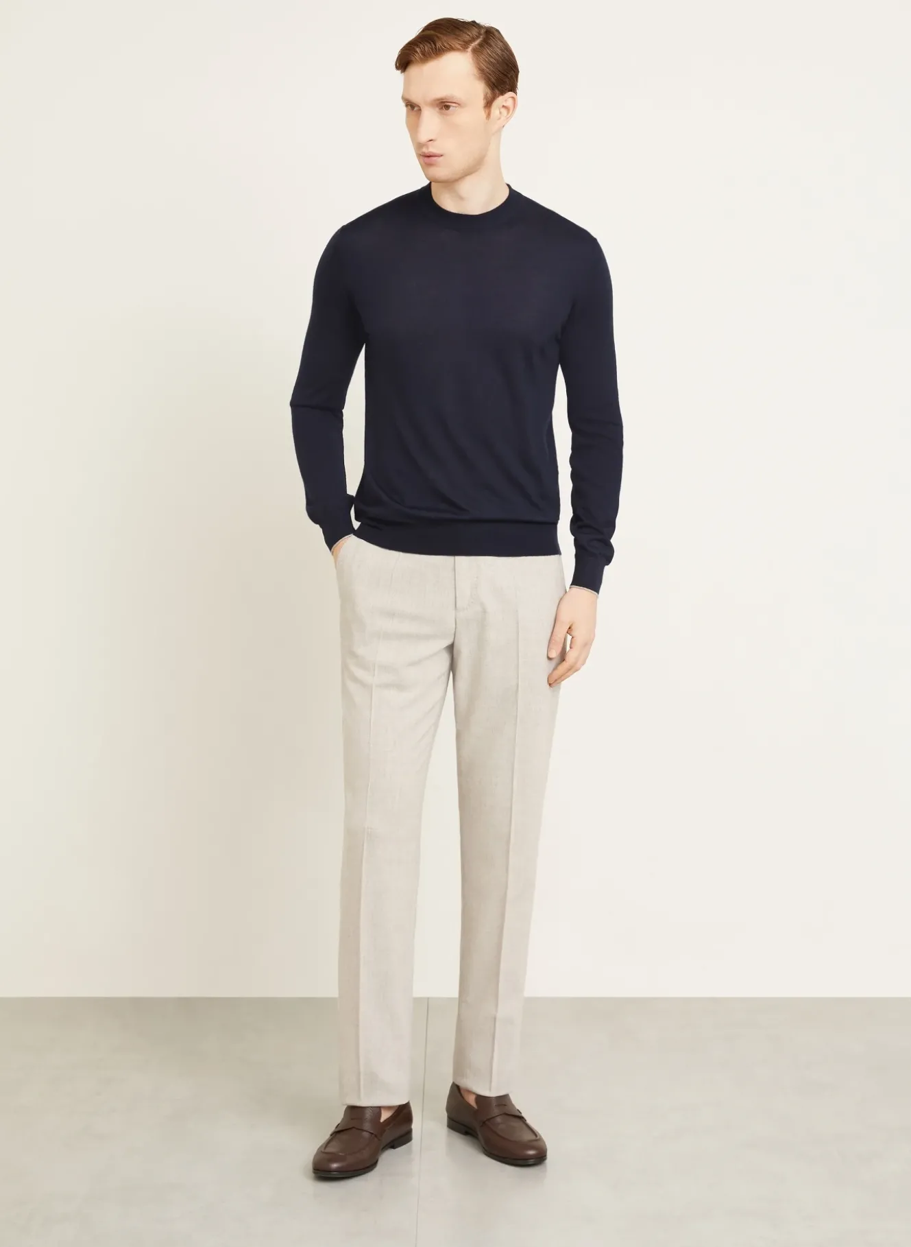 Cashmere-Pullover mit Seide