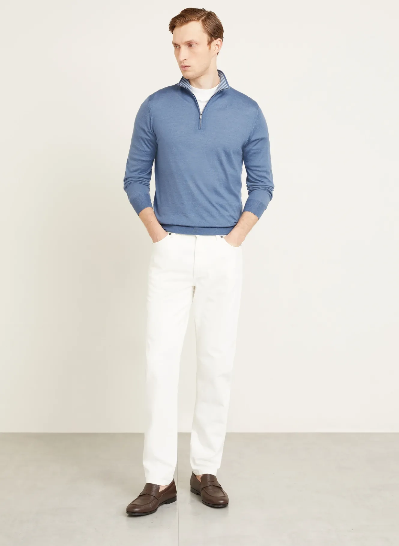 Cashmere-Troyer mit Seide