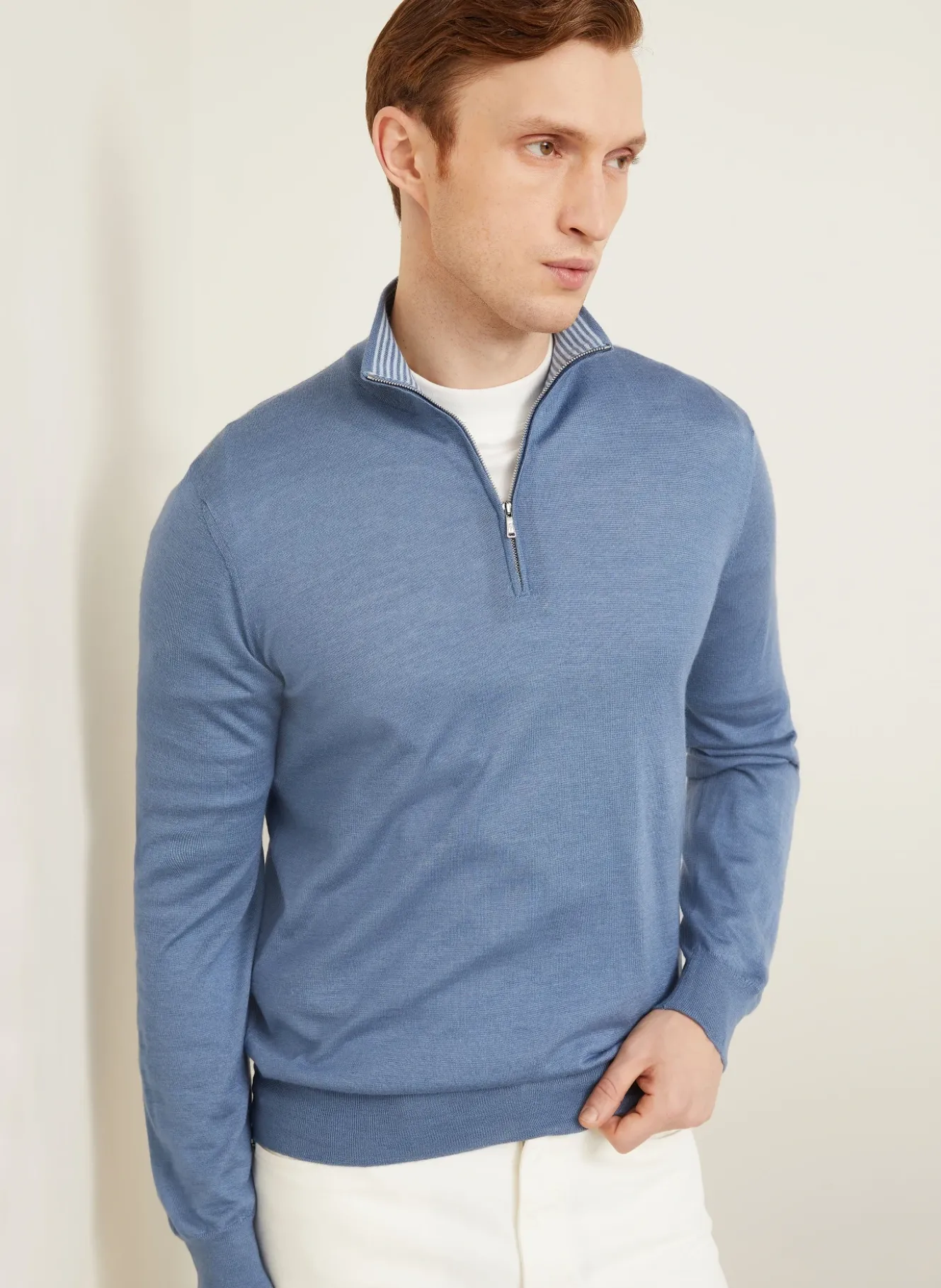 Cashmere-Troyer mit Seide