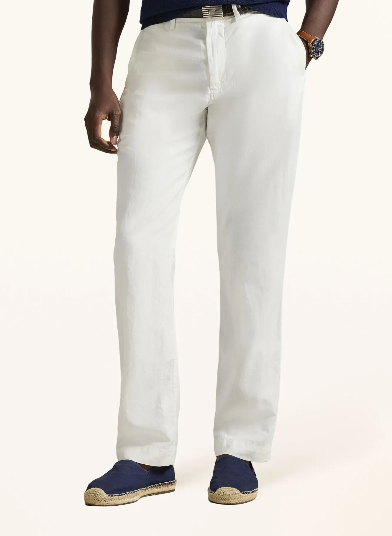 Chino Classic Fit mit Leinen