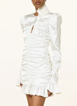Cocktailkleid aus Satin mit Rüschen