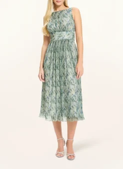 Cocktailkleid mit Plissees und Glitzergarn