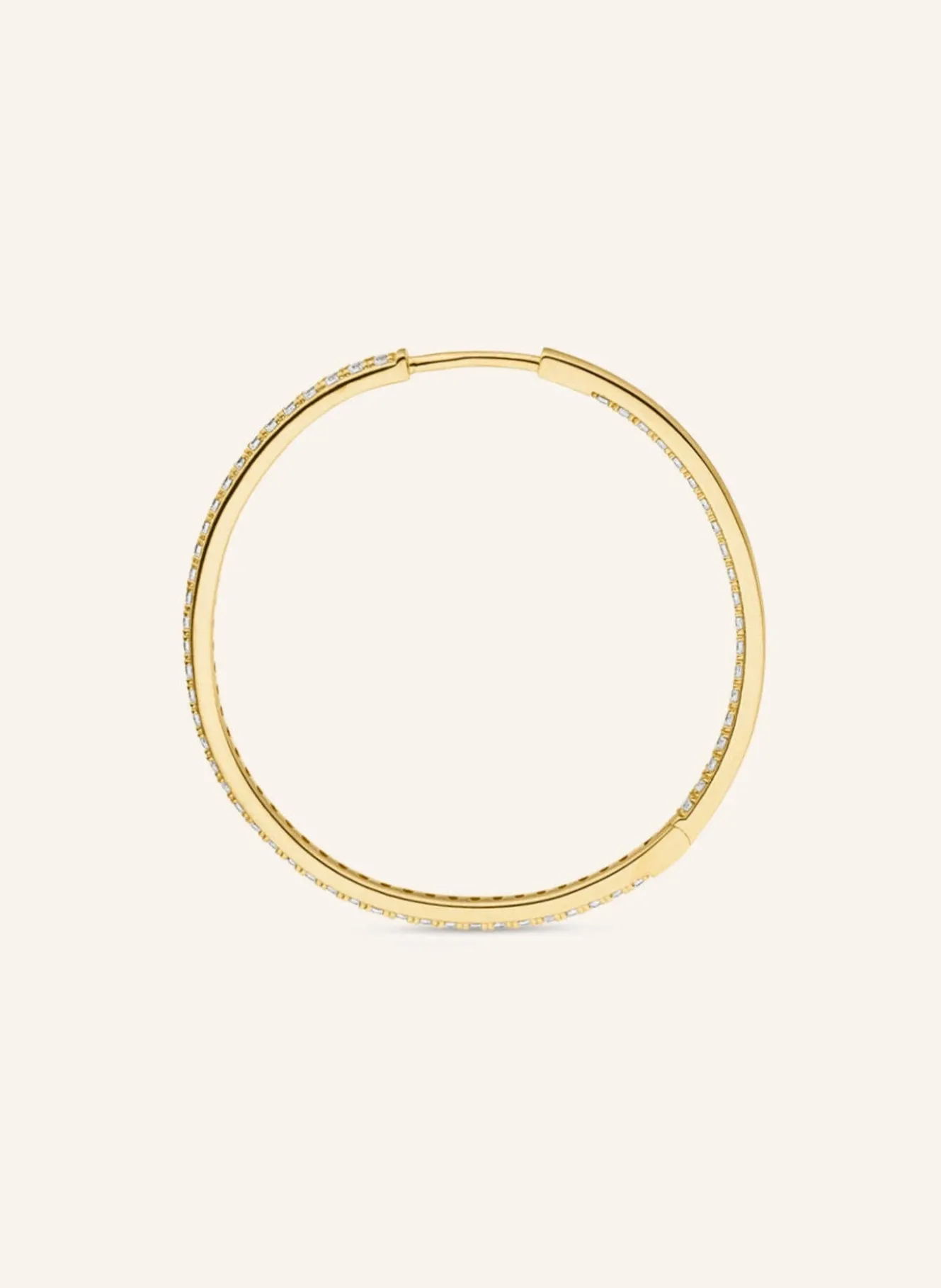 Creolen CLEO BIG aus 14 Karat Gelbgold mit Diamanten