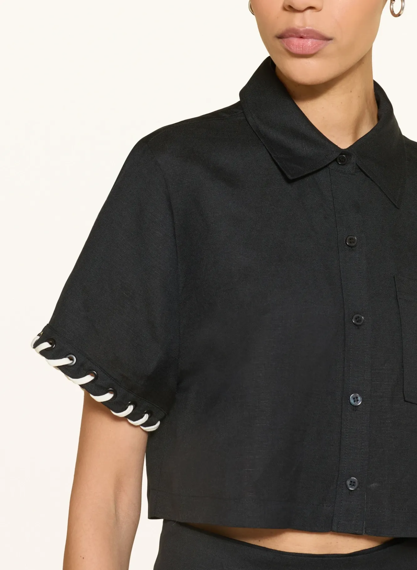 Cropped-Hemdbluse AUGGIE mit Leinen