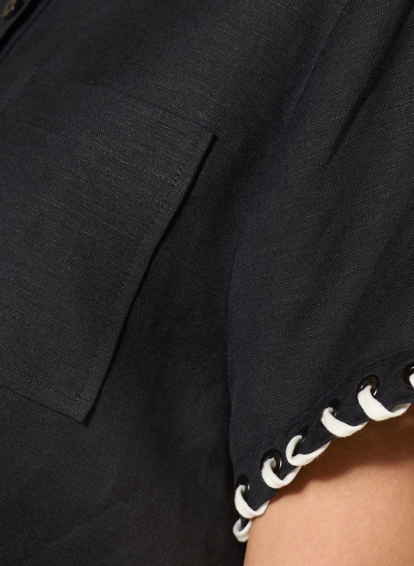 Cropped-Hemdbluse AUGGIE mit Leinen