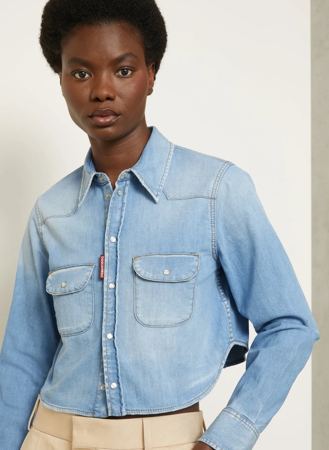 Cropped-Jeansbluse