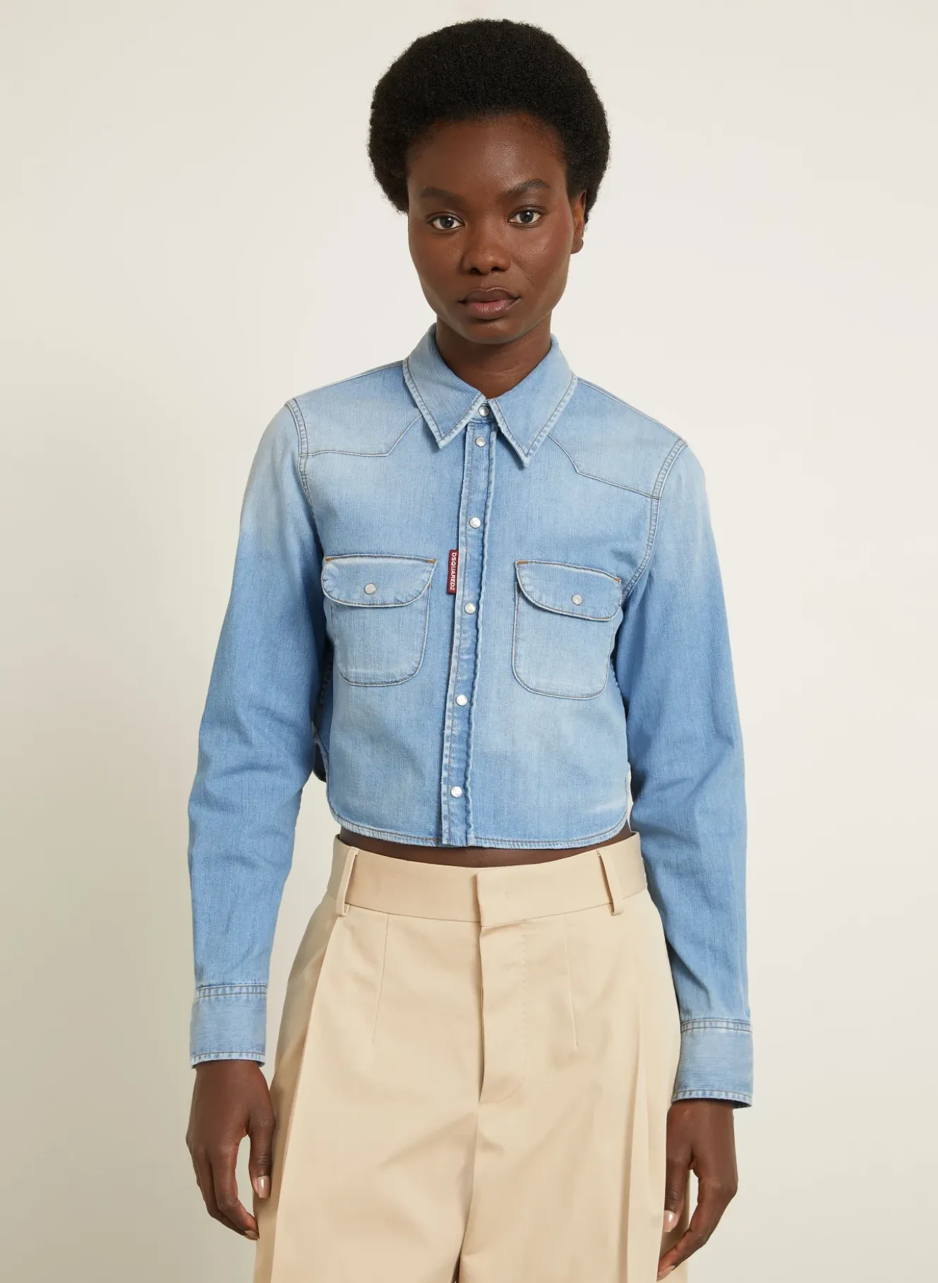 Cropped-Jeansbluse