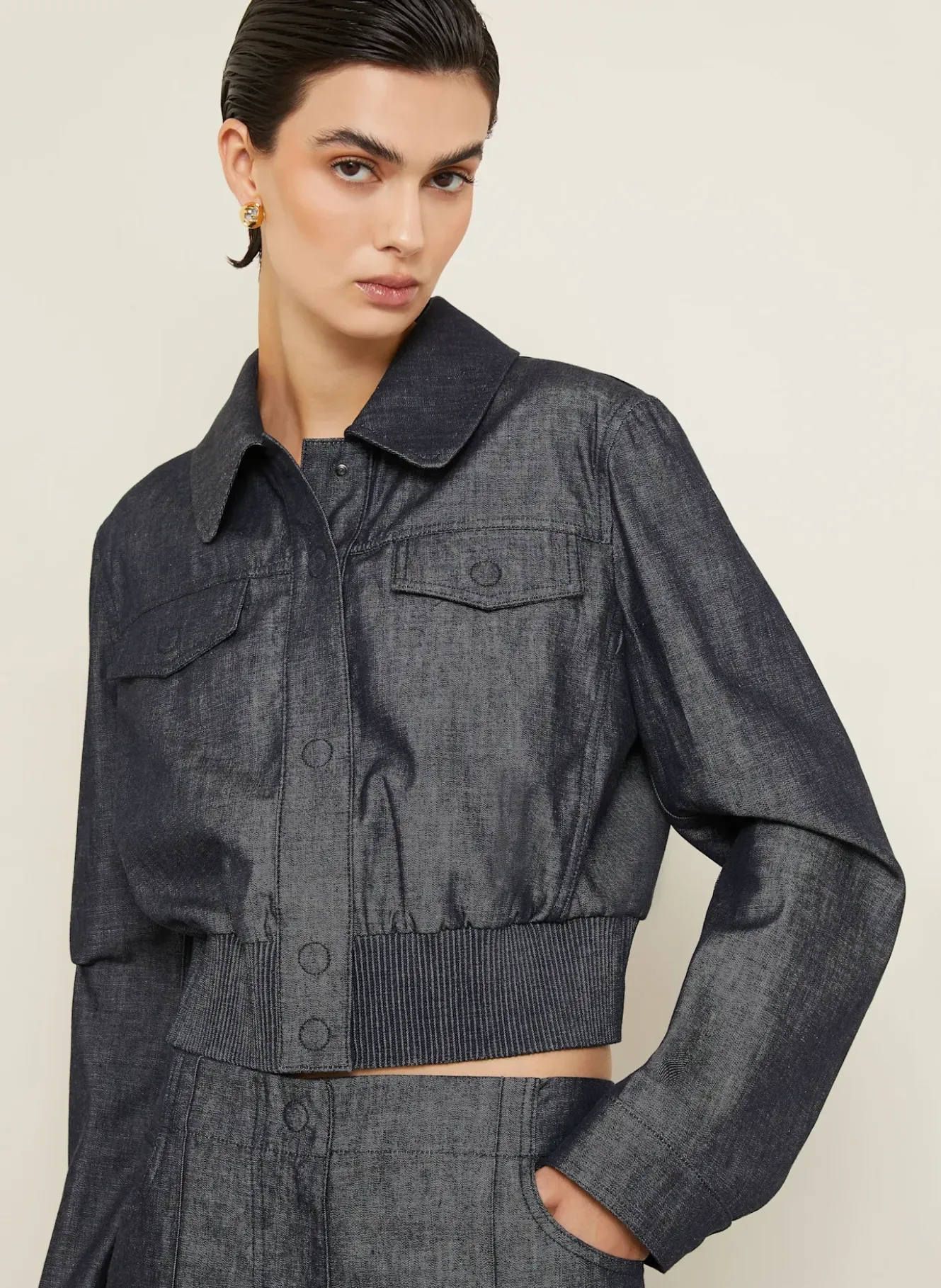 Cropped-Jeansjacke