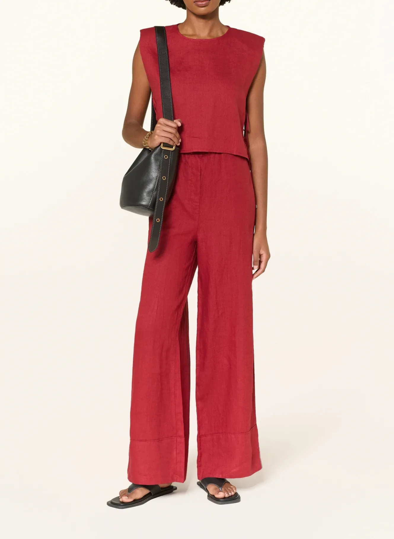 Cropped-Shirt aus Leinen
