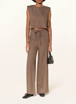 Cropped-Shirt aus Leinen