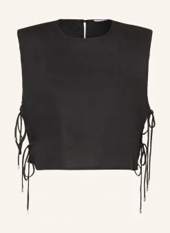 Cropped-Shirt aus Leinen