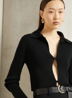 Cropped-Strickjacke
