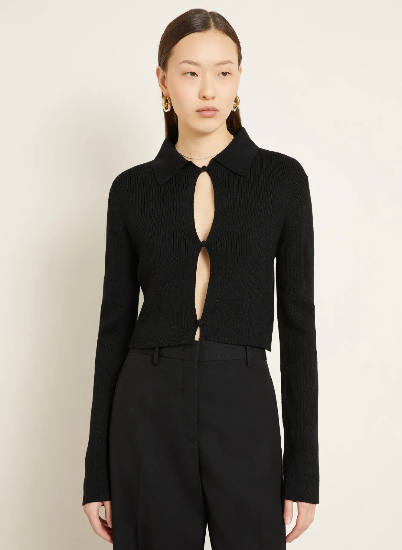 Cropped-Strickjacke