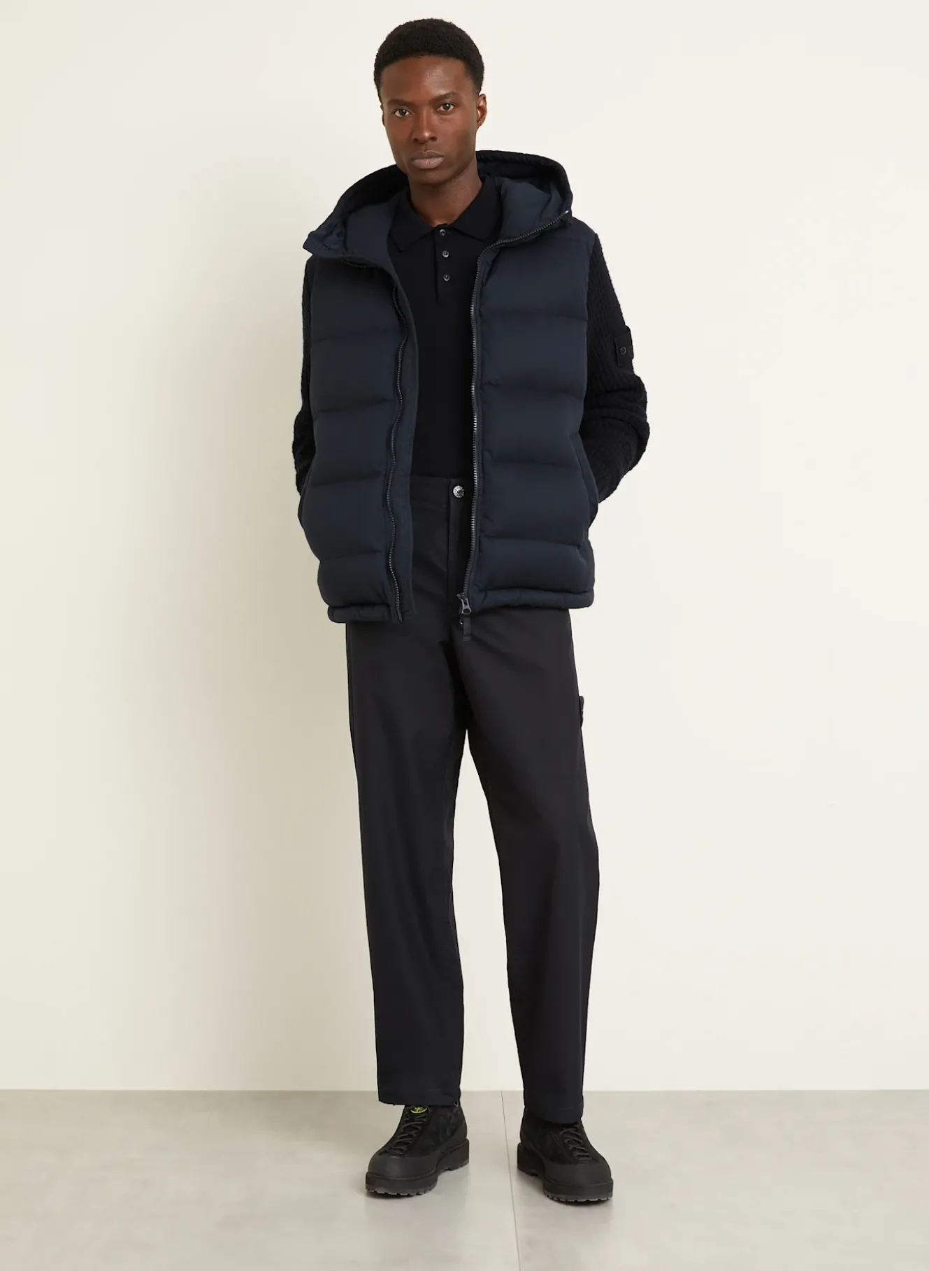 Daunenjacke GHOST im Materialmix