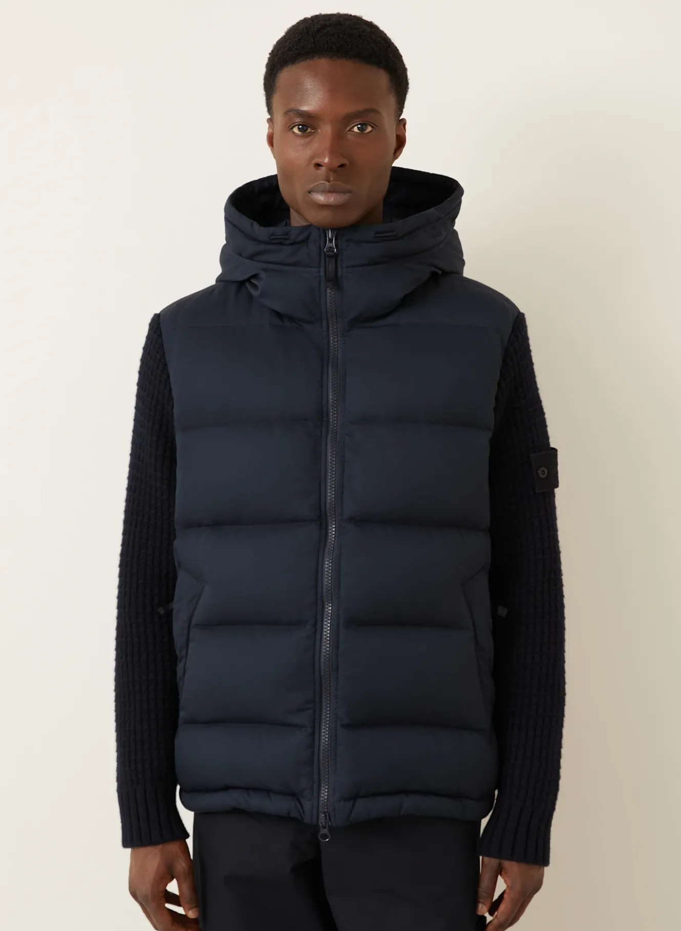 Daunenjacke GHOST im Materialmix