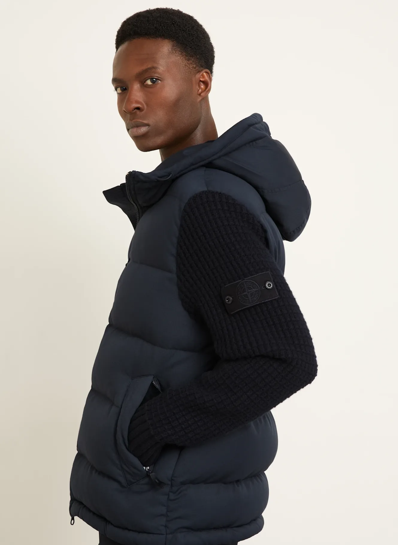 Daunenjacke GHOST im Materialmix
