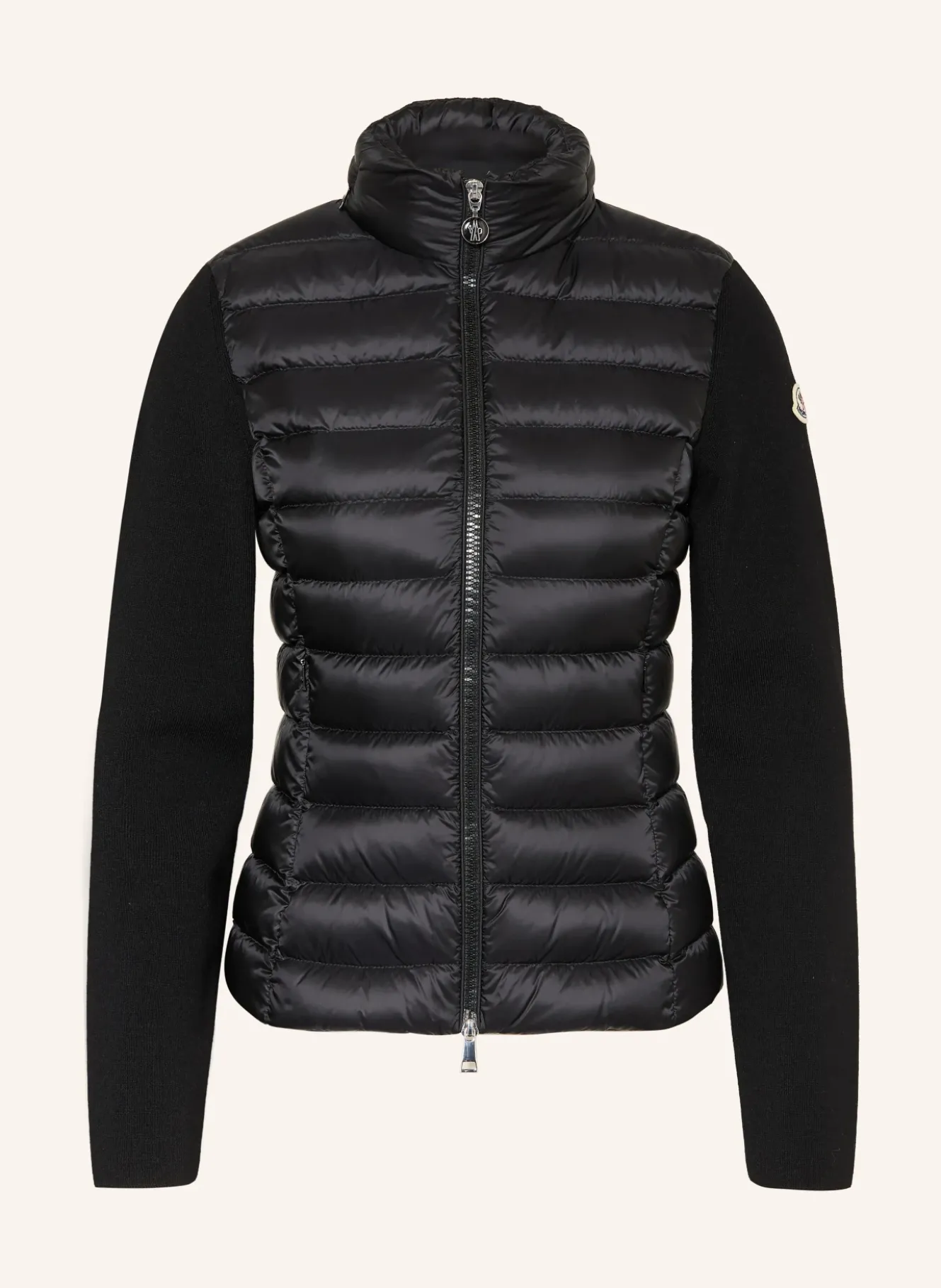 Daunenjacke im Materialmix