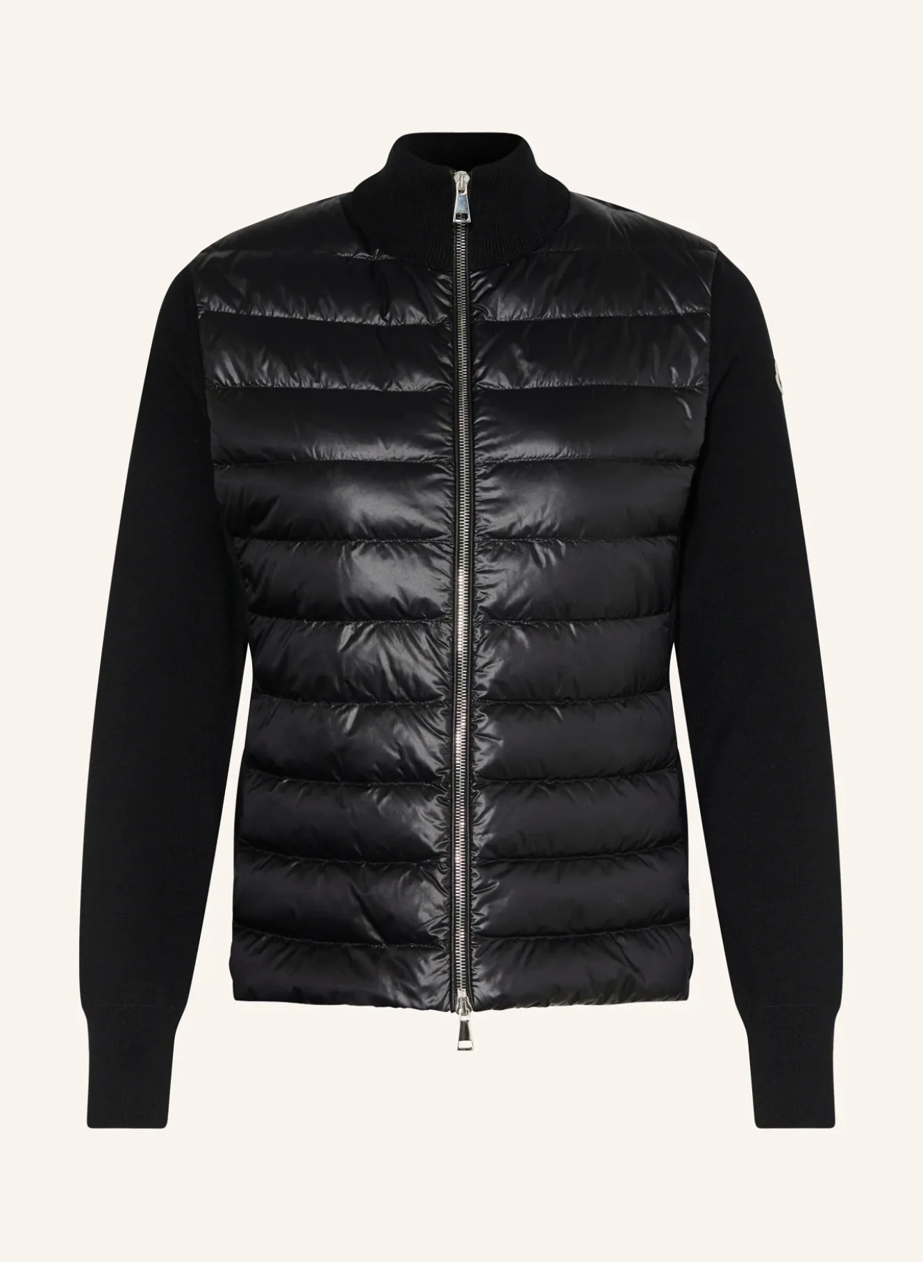 Daunenjacke im Materialmix