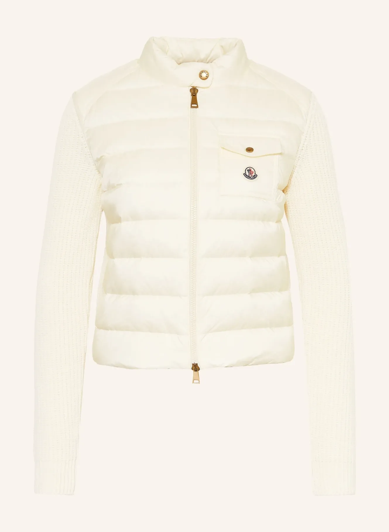 Daunenjacke im Materialmix