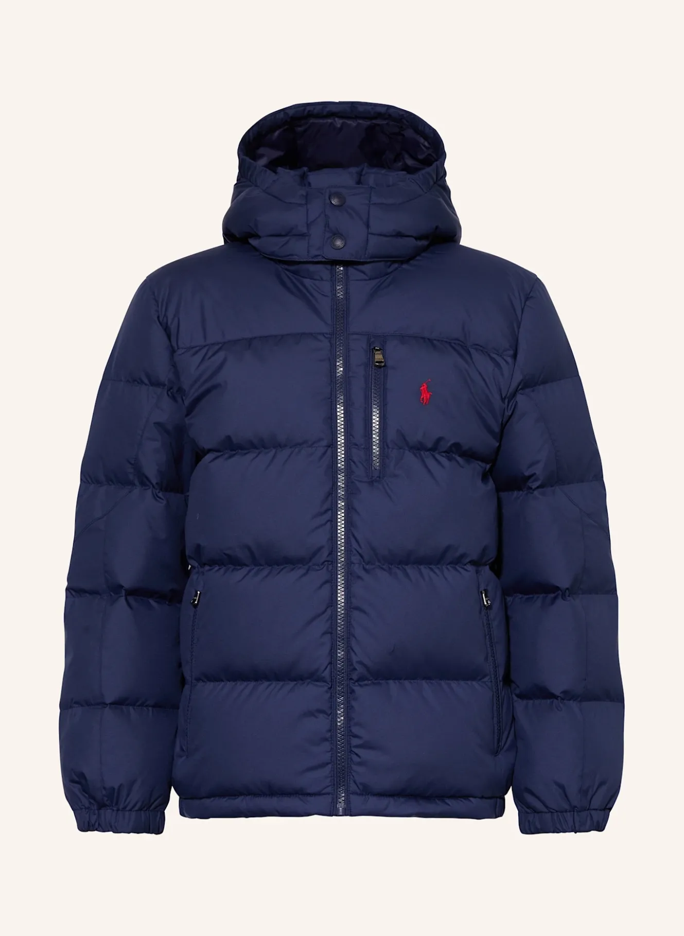 Daunenjacke mit abnehmbarer Kapuze
