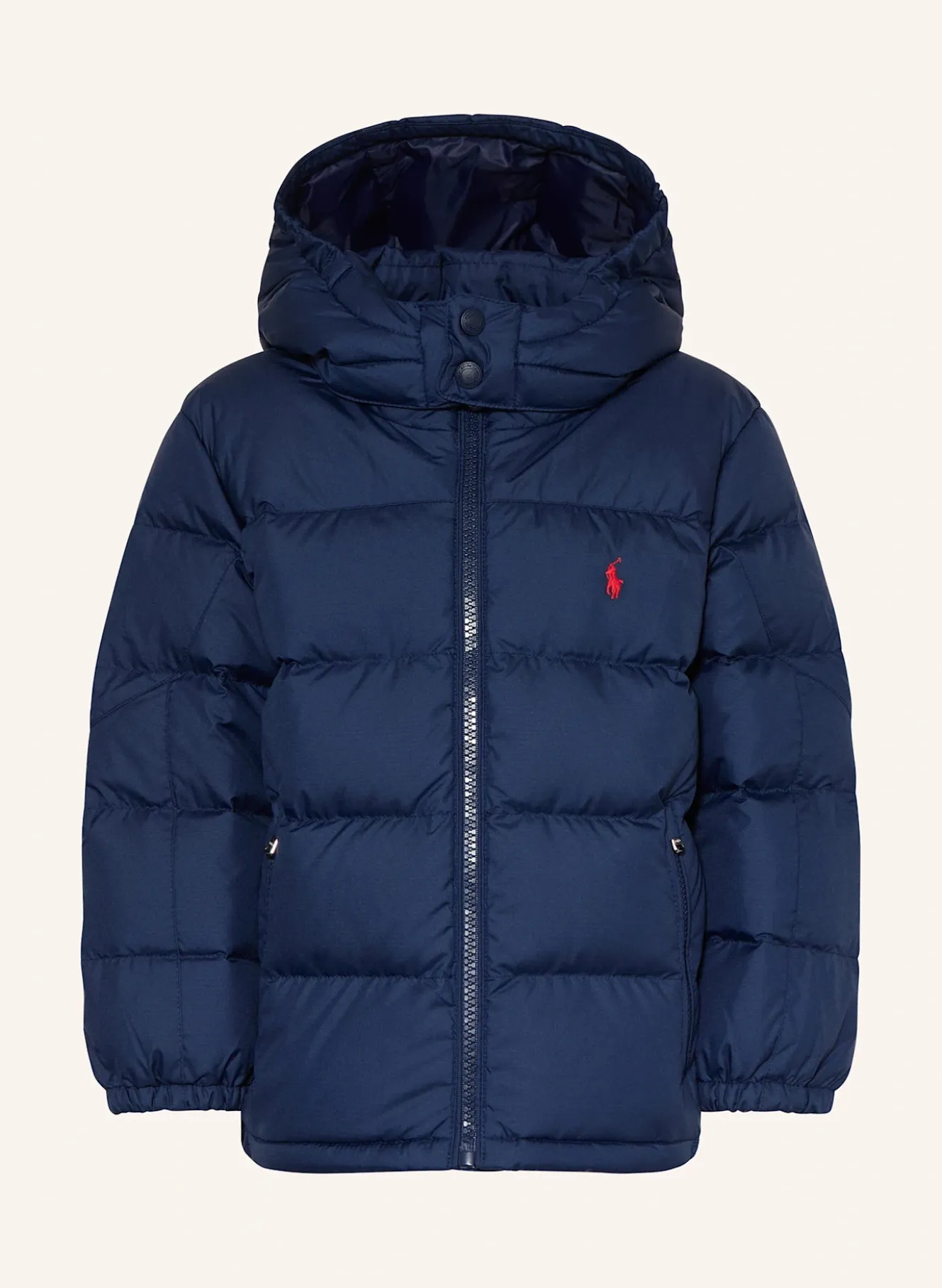Daunenjacke mit abnehmbarer Kapuze