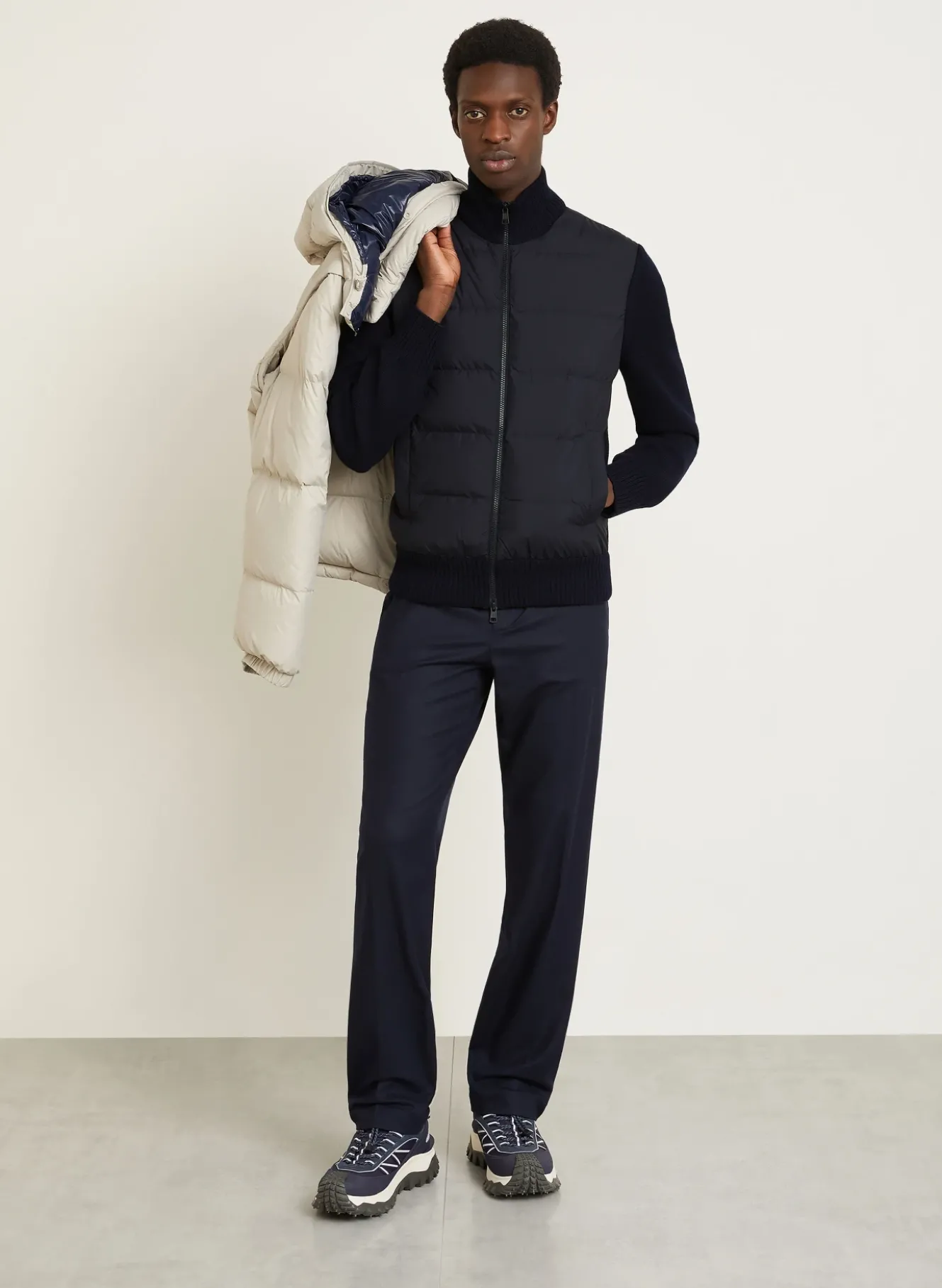Daunenjacke TRICOT im Materialmix